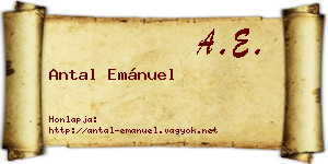 Antal Emánuel névjegykártya